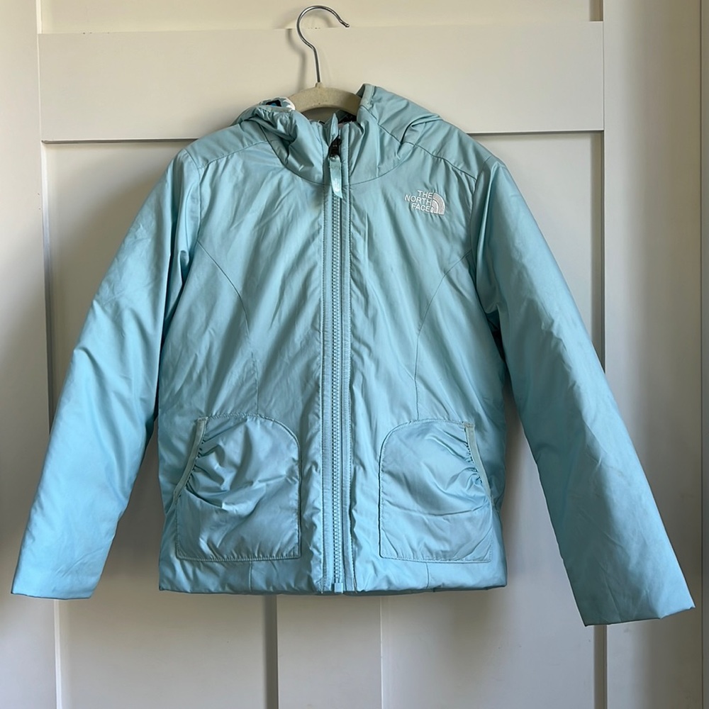 North Face Light Blue Reversible Winter Jacket